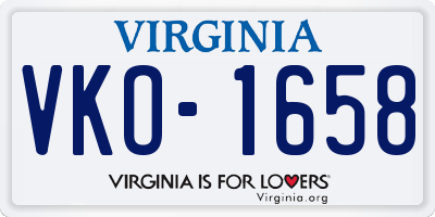 VA license plate VKO1658