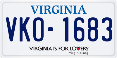 VA license plate VKO1683
