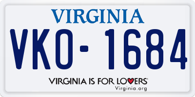 VA license plate VKO1684