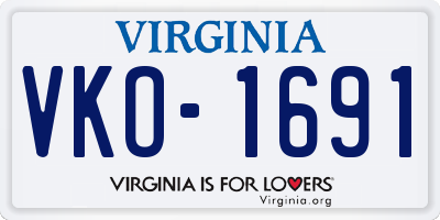 VA license plate VKO1691