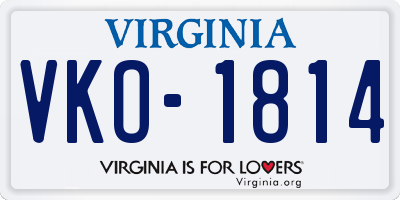 VA license plate VKO1814
