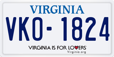VA license plate VKO1824