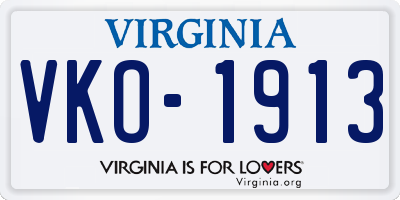 VA license plate VKO1913