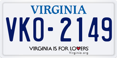 VA license plate VKO2149