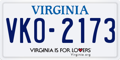 VA license plate VKO2173