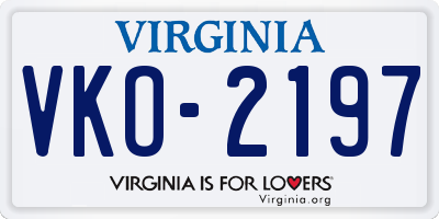 VA license plate VKO2197