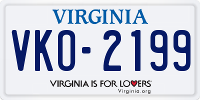 VA license plate VKO2199