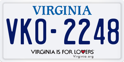 VA license plate VKO2248