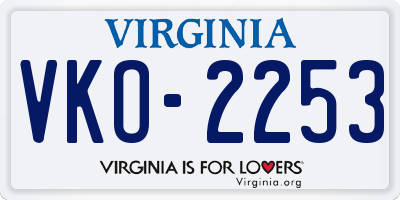 VA license plate VKO2253