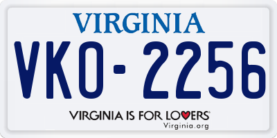 VA license plate VKO2256