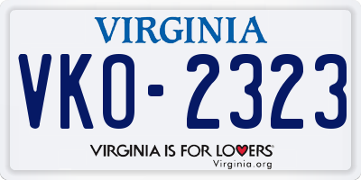 VA license plate VKO2323