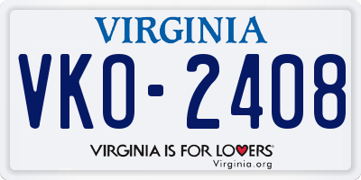 VA license plate VKO2408