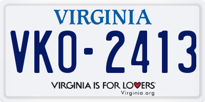 VA license plate VKO2413