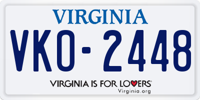 VA license plate VKO2448