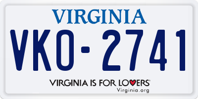VA license plate VKO2741