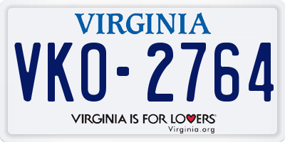 VA license plate VKO2764
