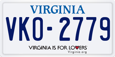 VA license plate VKO2779