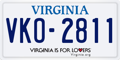VA license plate VKO2811