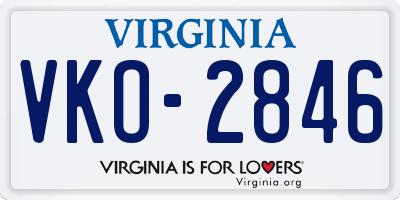 VA license plate VKO2846