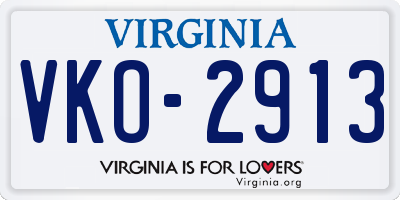 VA license plate VKO2913