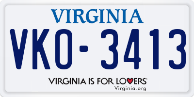 VA license plate VKO3413