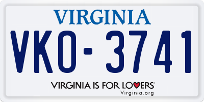 VA license plate VKO3741