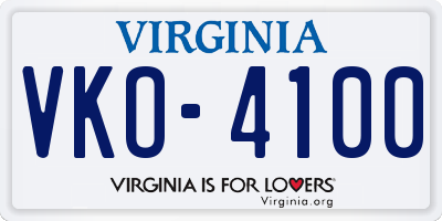 VA license plate VKO4100