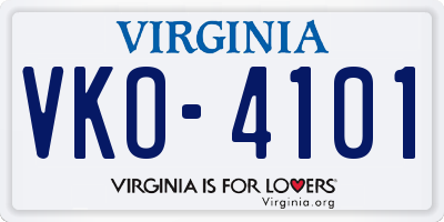 VA license plate VKO4101