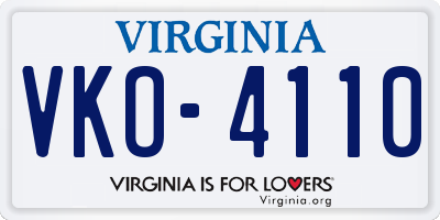 VA license plate VKO4110