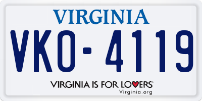 VA license plate VKO4119