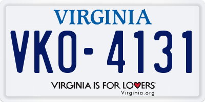 VA license plate VKO4131