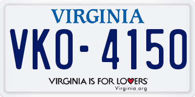 VA license plate VKO4150