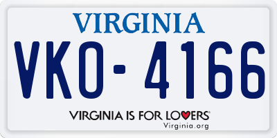 VA license plate VKO4166
