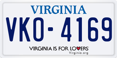 VA license plate VKO4169