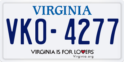 VA license plate VKO4277