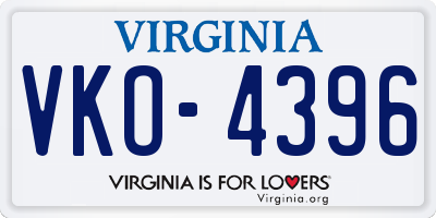 VA license plate VKO4396
