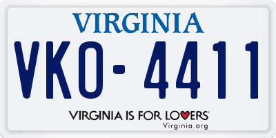 VA license plate VKO4411