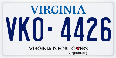 VA license plate VKO4426