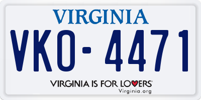 VA license plate VKO4471