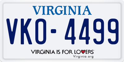 VA license plate VKO4499