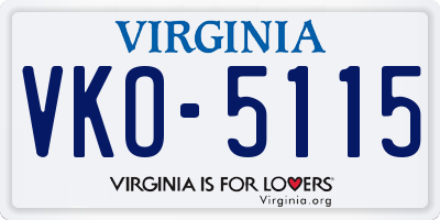 VA license plate VKO5115