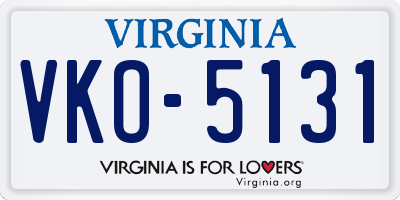 VA license plate VKO5131