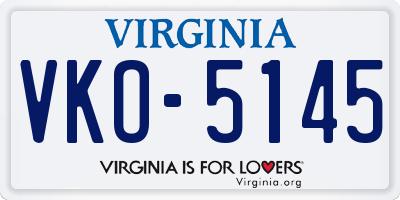 VA license plate VKO5145