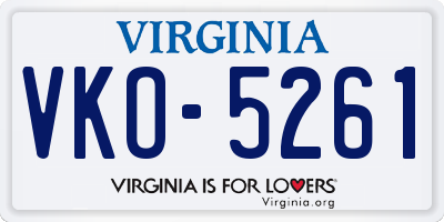 VA license plate VKO5261