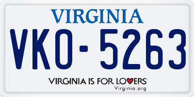 VA license plate VKO5263