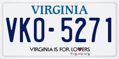 VA license plate VKO5271