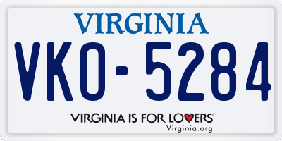 VA license plate VKO5284