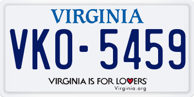VA license plate VKO5459