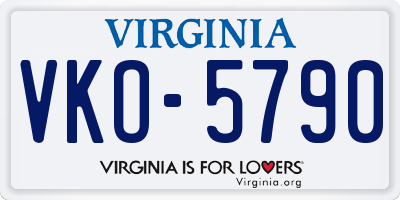 VA license plate VKO5790