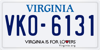 VA license plate VKO6131